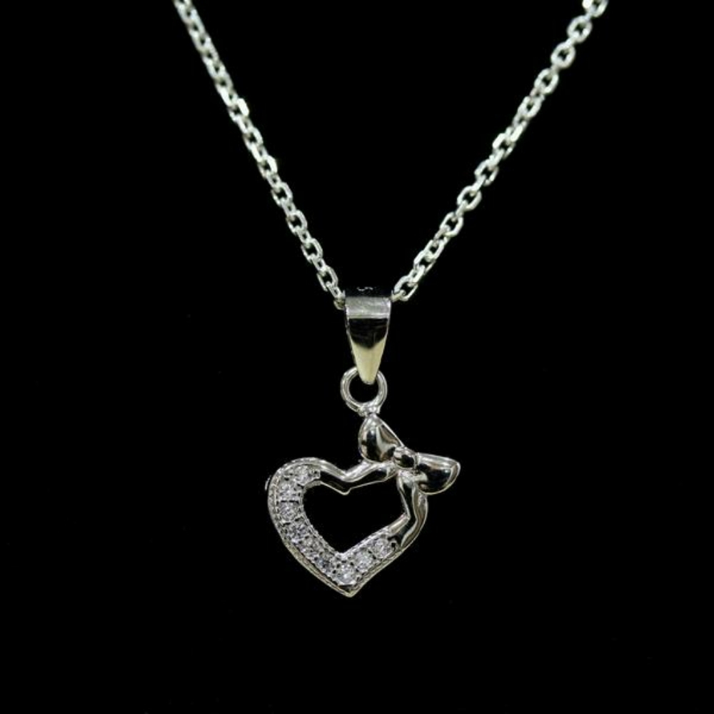 Bow Heart Necklace